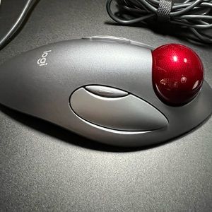 Logitech Trackman Candy Apple Red Marble Mouse
